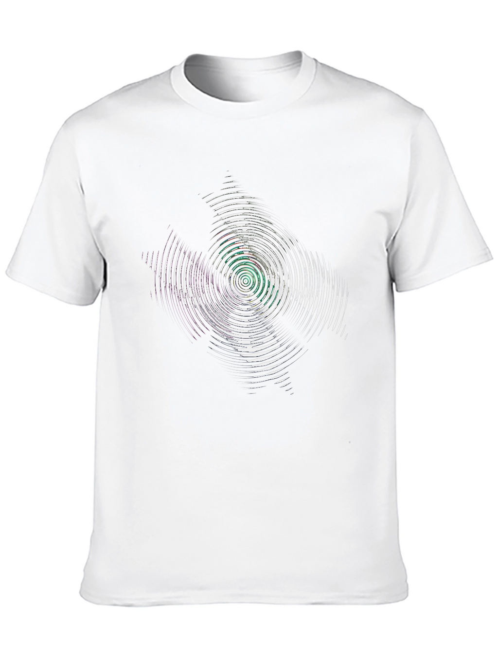 Abstract Circular Graphic Print Black T-Shirt