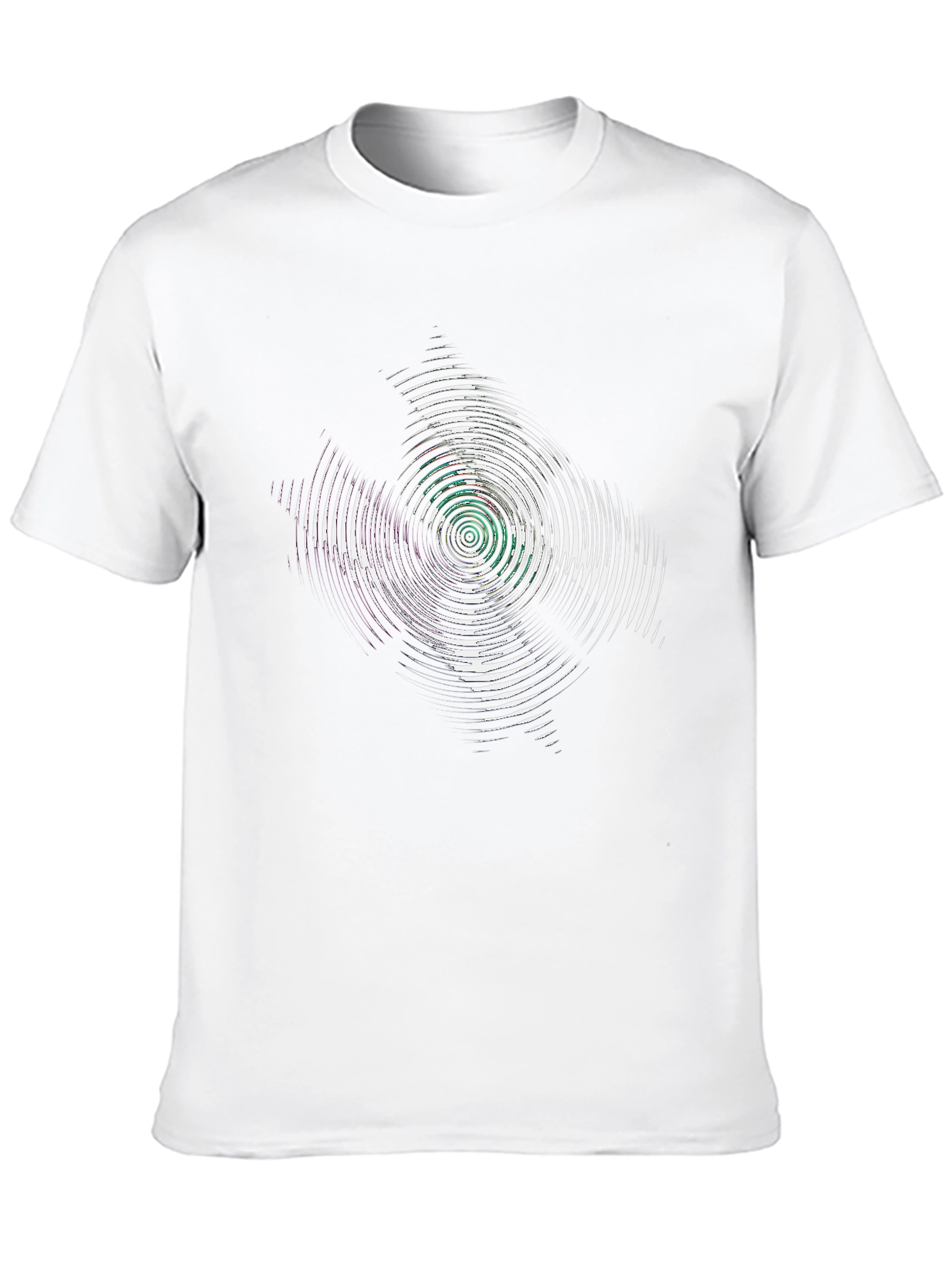 Abstract Circular Graphic Print Black T-Shirt