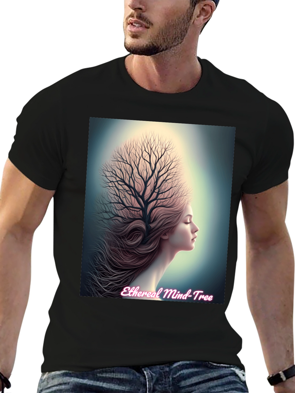 Ethereal Mind Tree Graphic Tee - Unisex Black T-Shirt