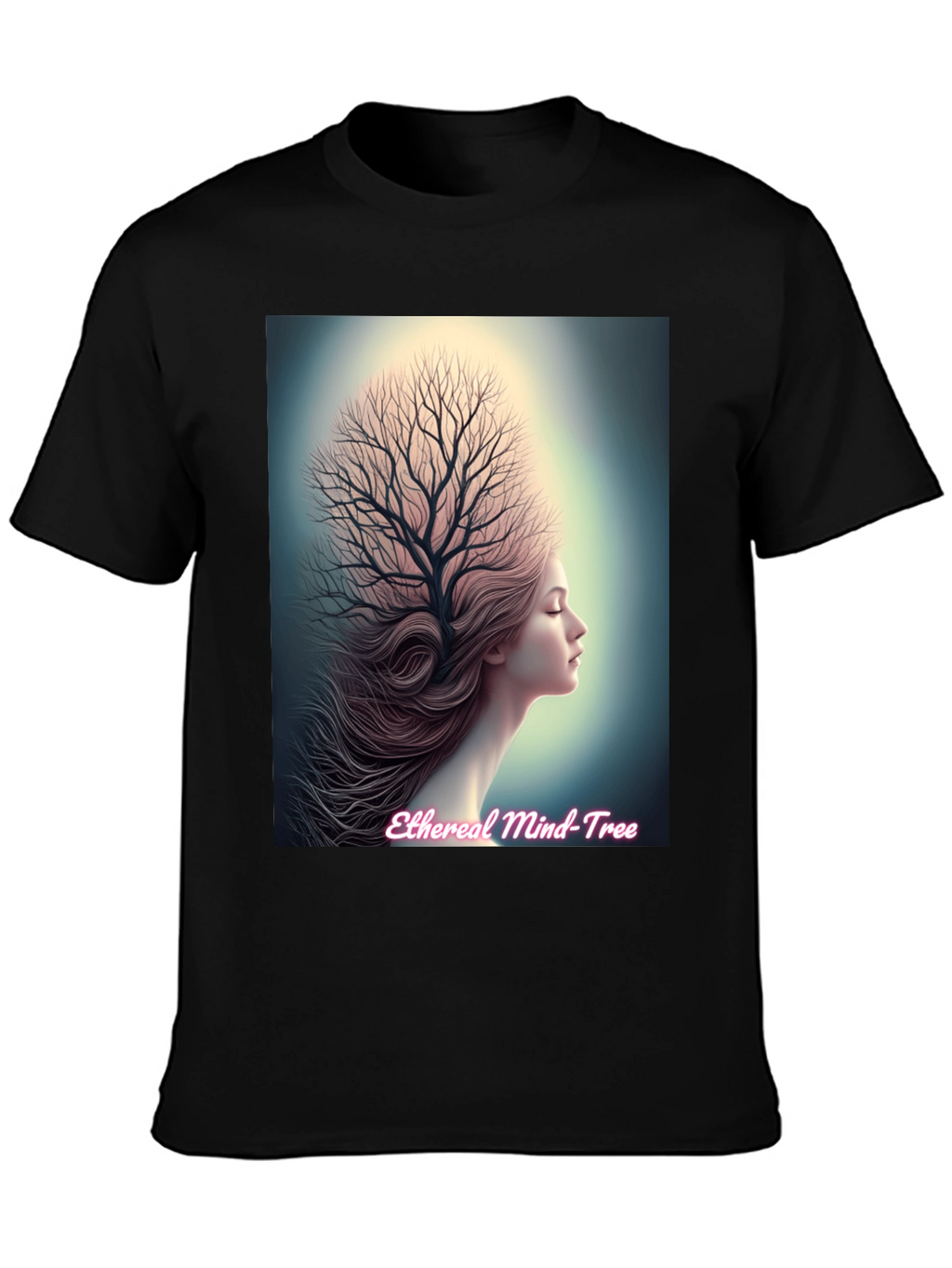 Ethereal Mind Tree Graphic Tee - Unisex Black T-Shirt