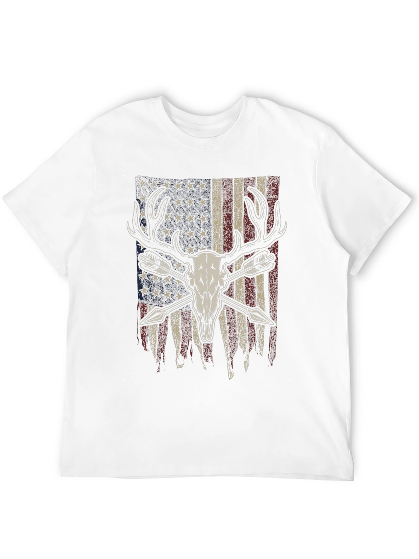 American Flag Deer Skull Arrow T-Shirt