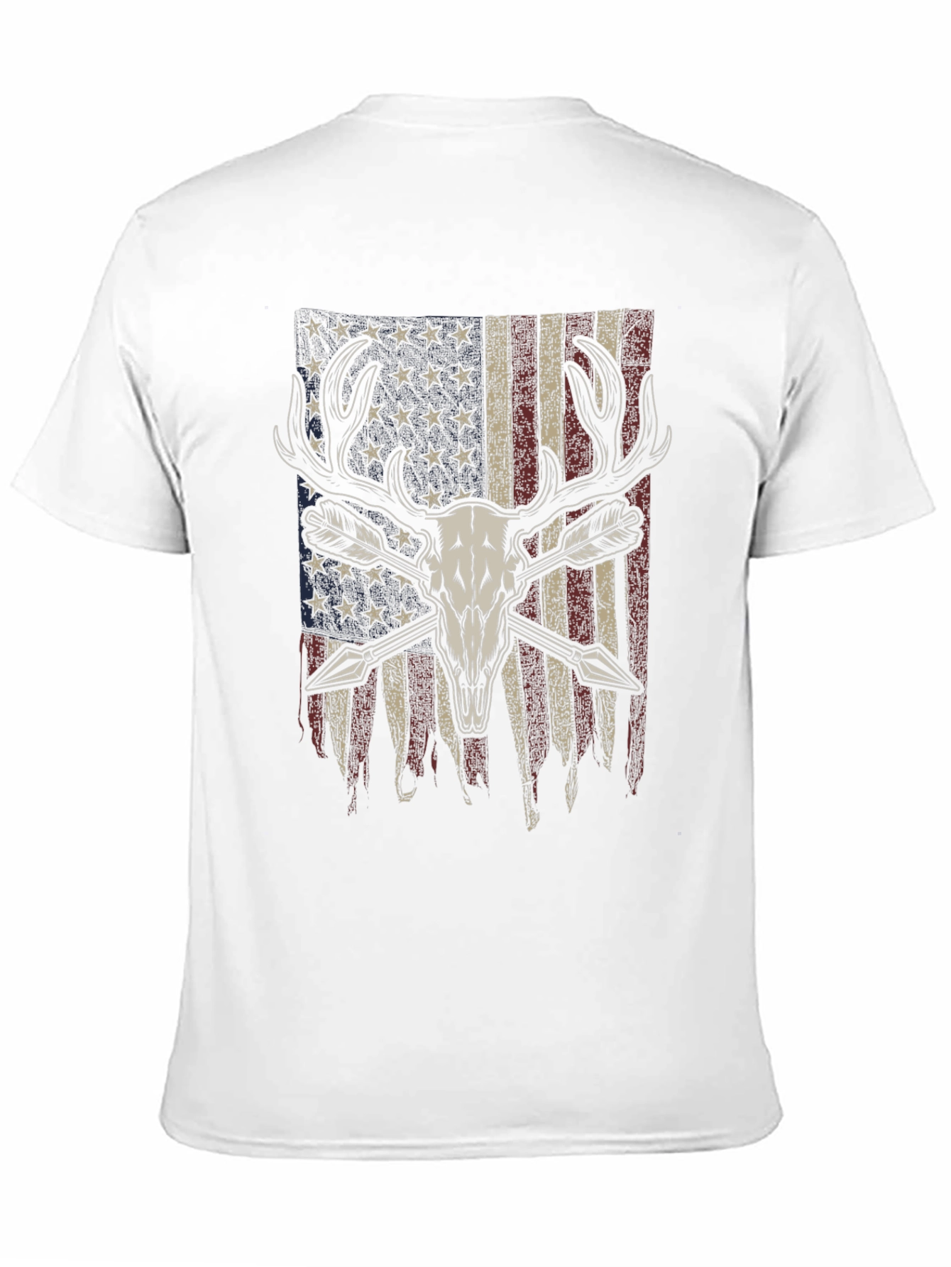 American Flag Deer Skull Arrow T-Shirt