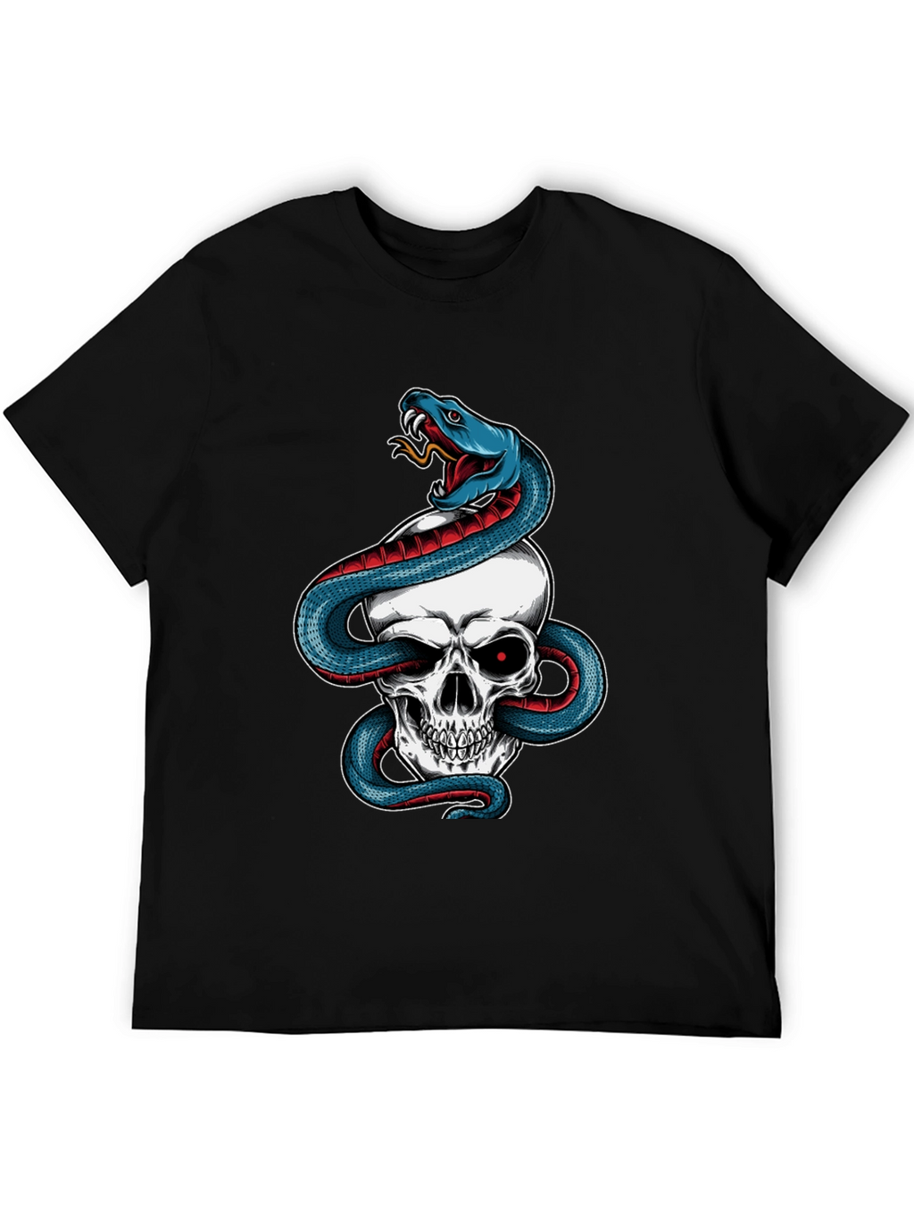 Skull & Snake Graphic Tee - Mens Black T-Shirt