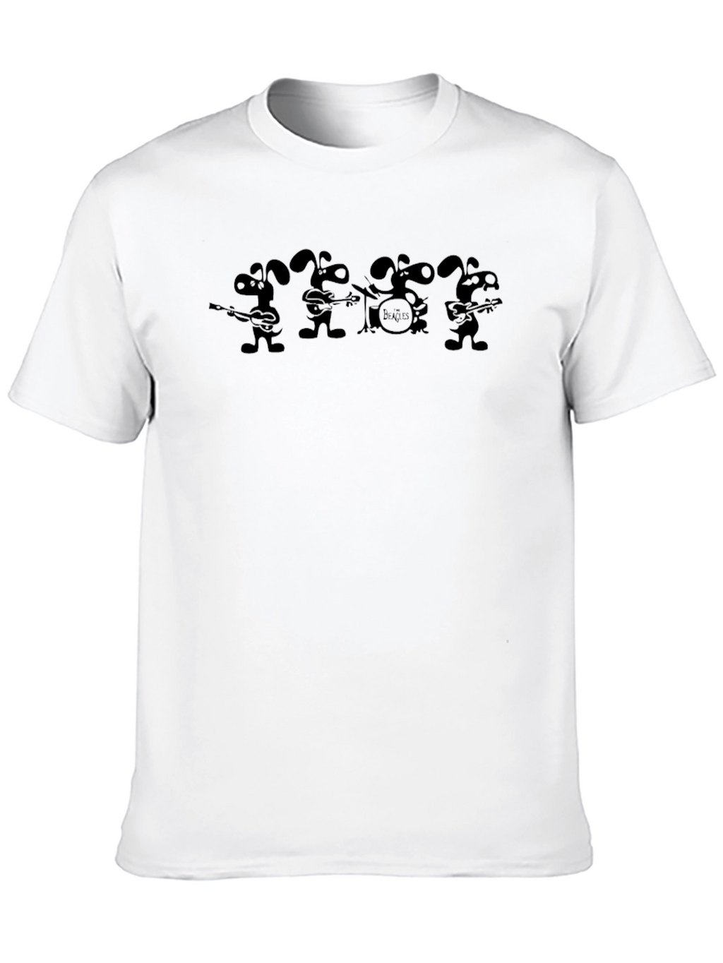 Cartoon Band Graphic Tee - Black T-Shirt