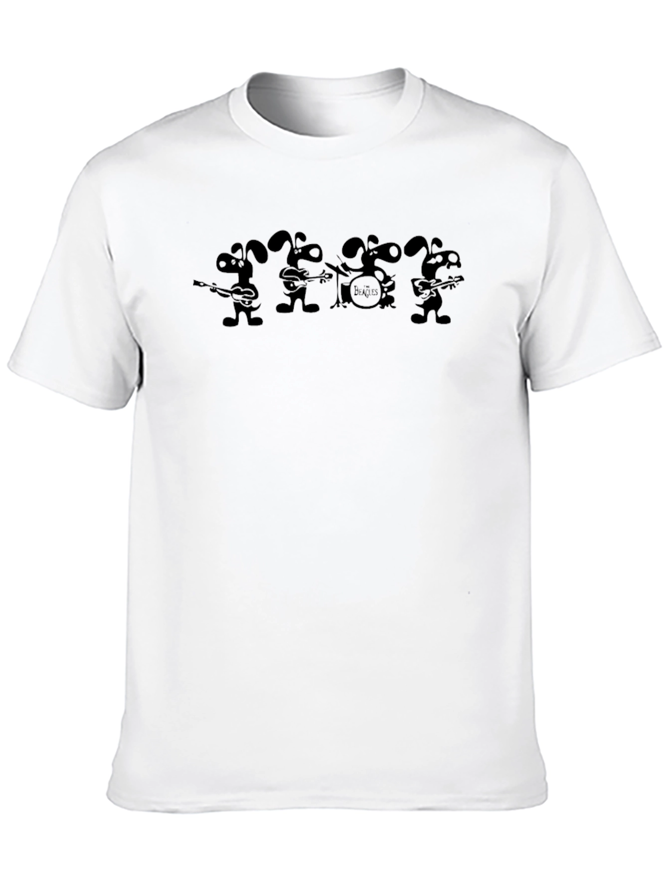 Cartoon Band Graphic Tee - Black T-Shirt