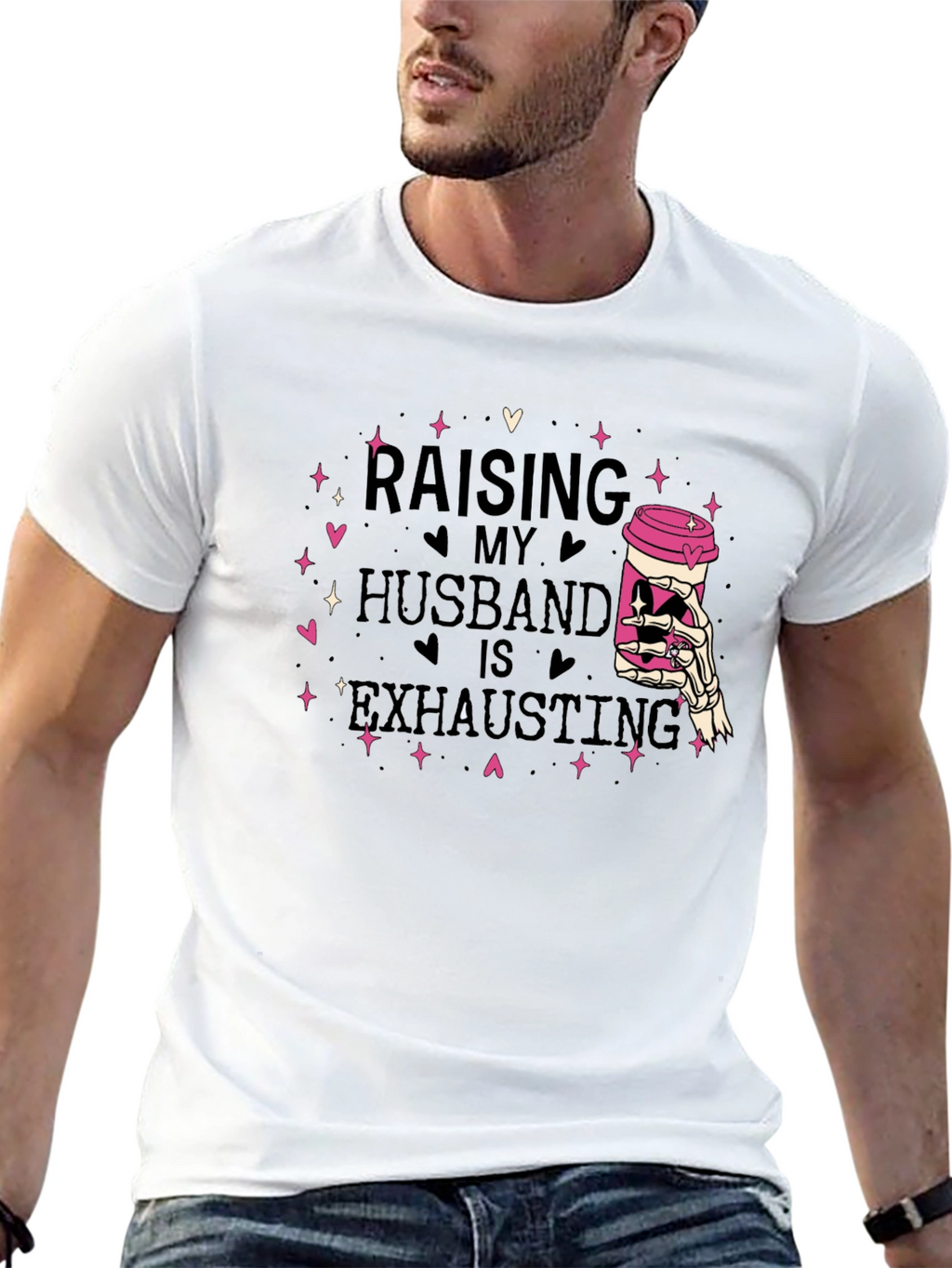 Raising My Husband T-Shirt - Exhausting Funny Tee