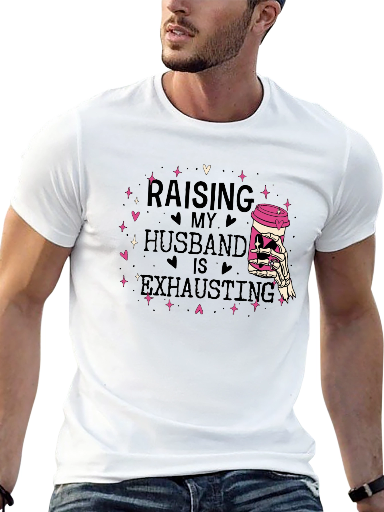 Raising My Husband T-Shirt - Exhausting Funny Tee