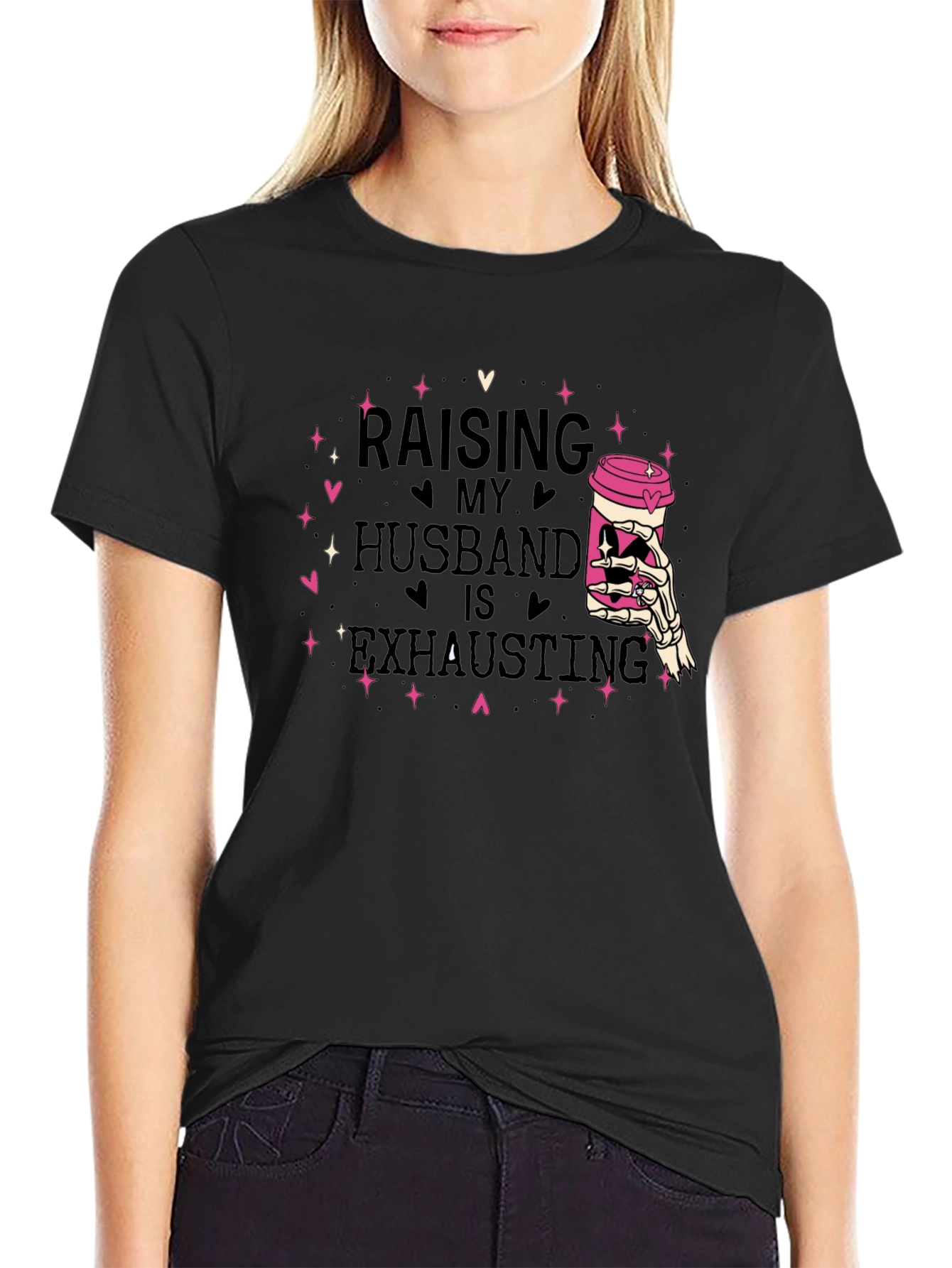 Raising My Husband T-Shirt - Exhausting Funny Tee