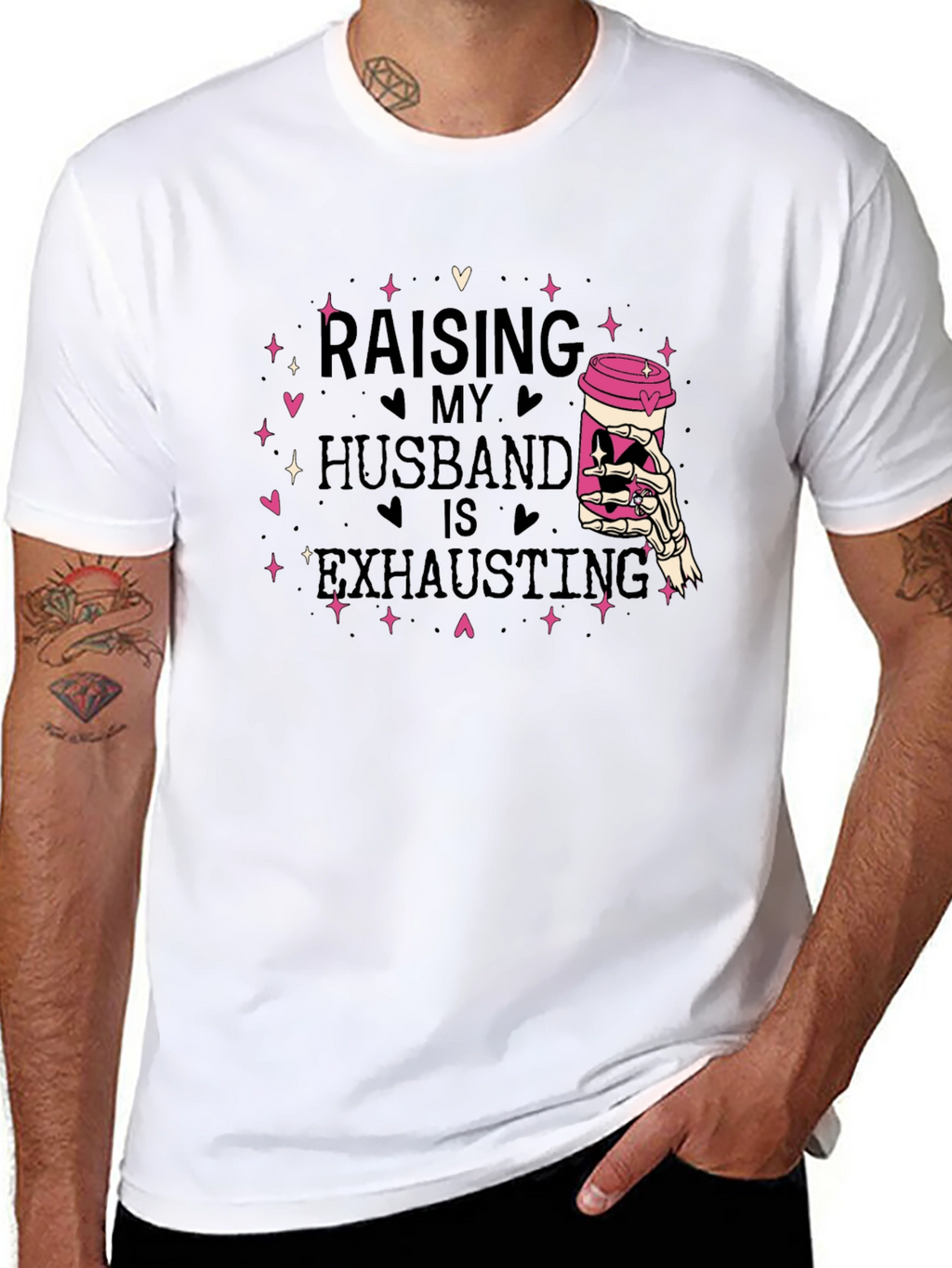 Raising My Husband T-Shirt - Exhausting Funny Tee
