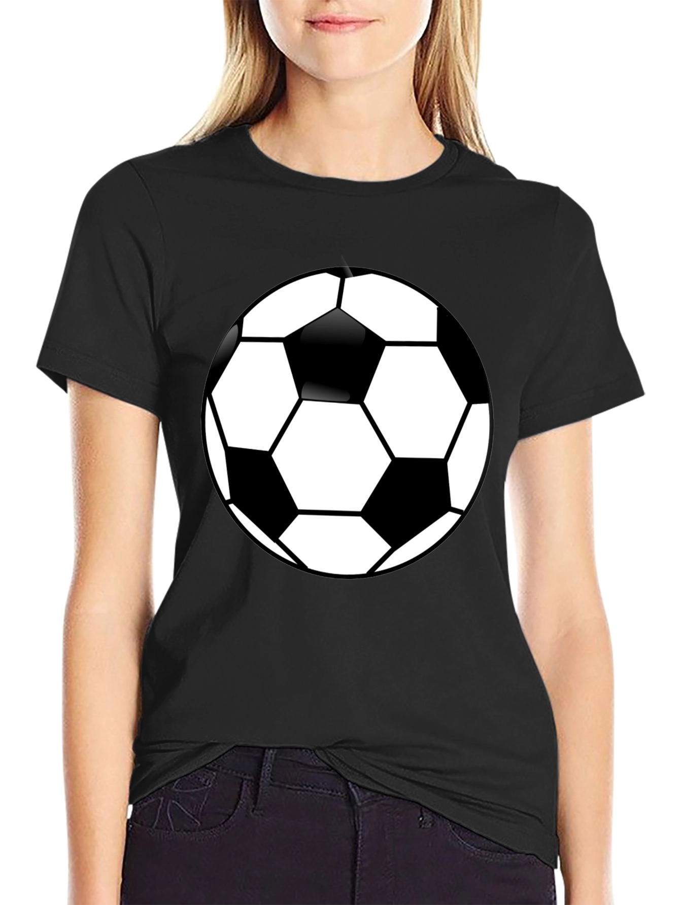 Soccer Ball Graphic Black T-Shirt
