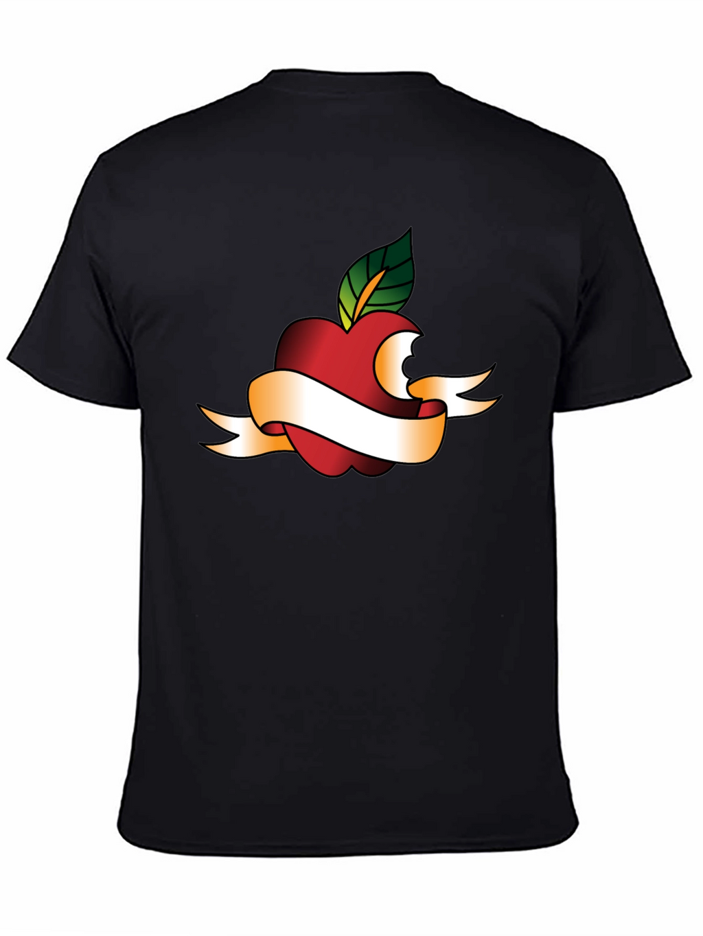 Apple Bite Tattoo Graphic Tee - Black