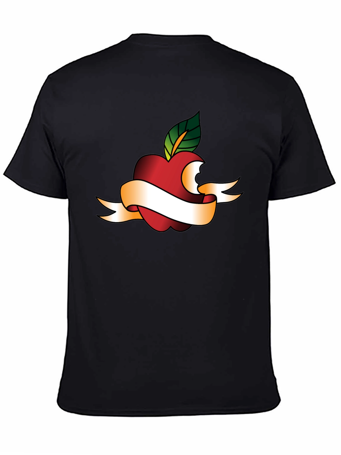 Apple Bite Tattoo Graphic Tee - Black