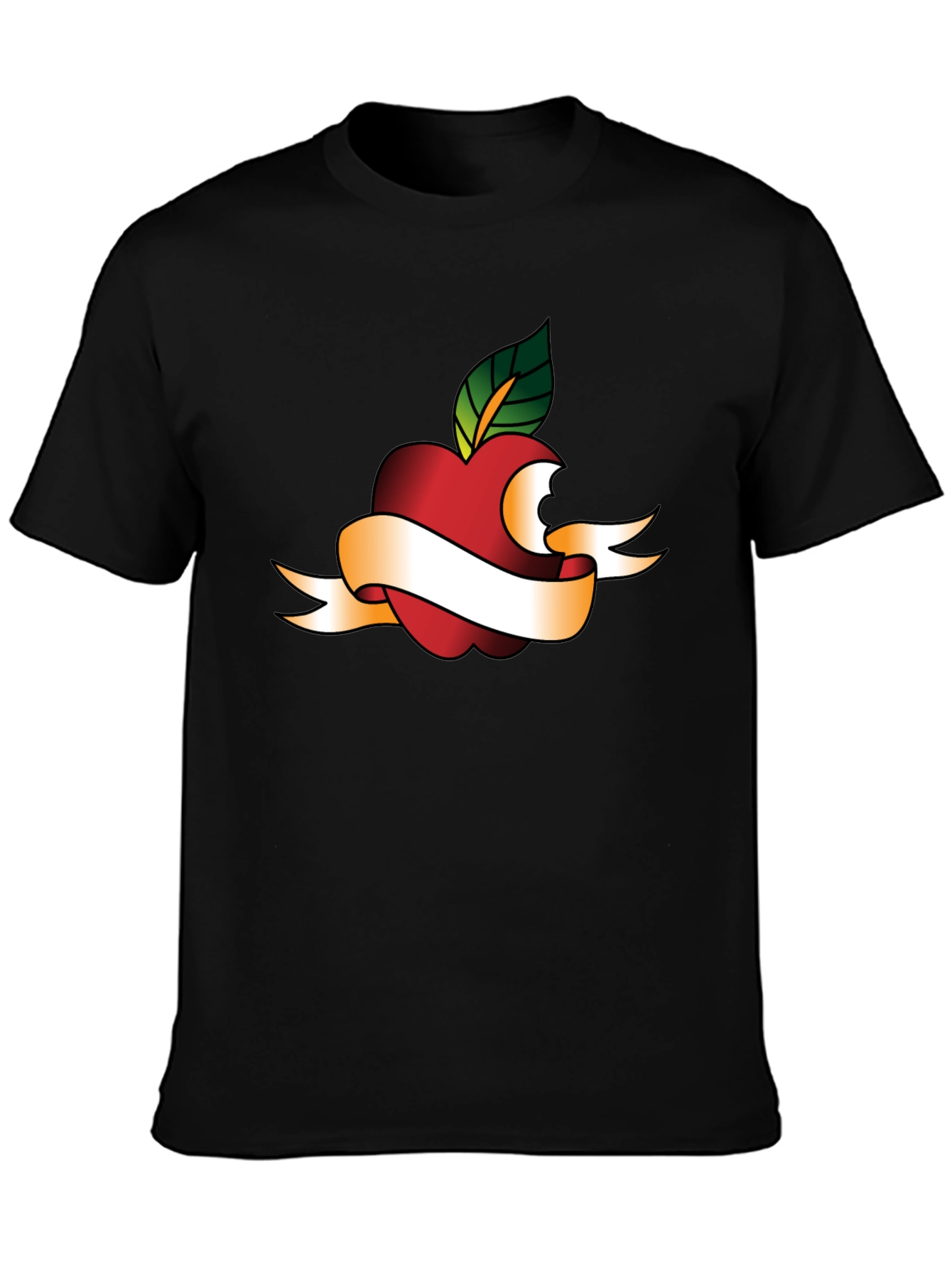 Apple Bite Tattoo Graphic Tee - Black