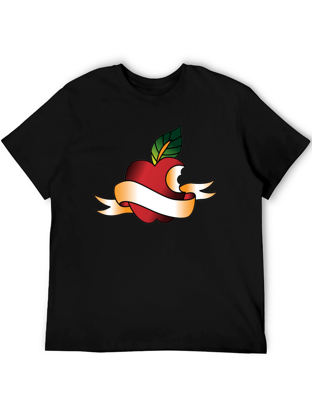 Apple Bite Tattoo Graphic Tee - Black