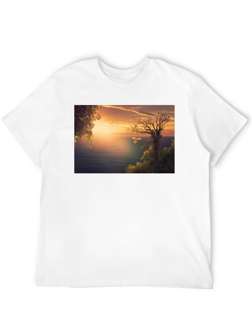 Sunset Seascape Graphic Tee - Black