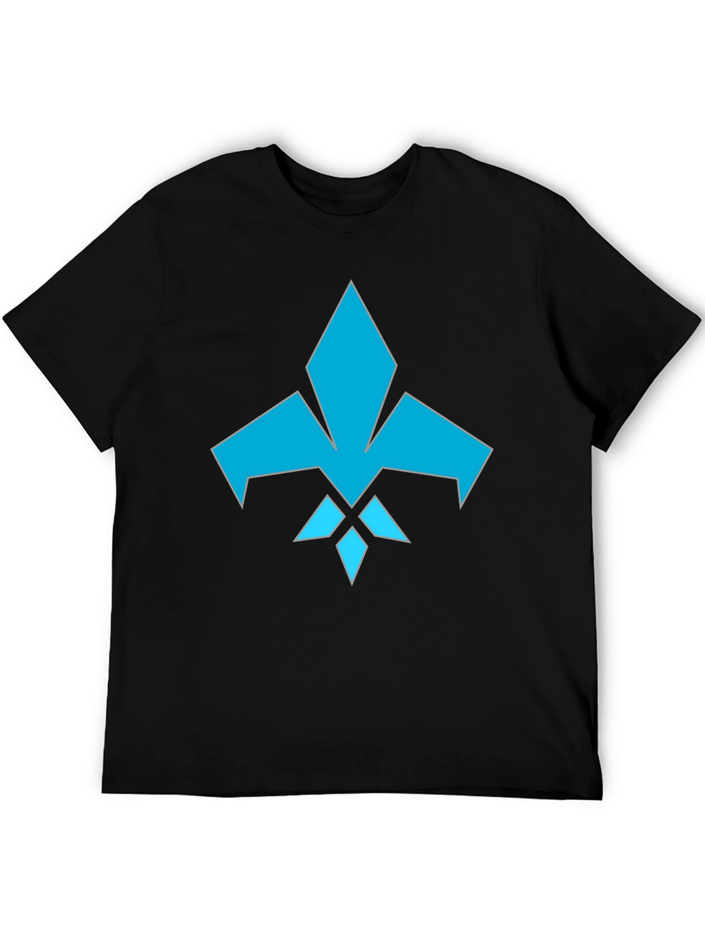 Mens Black Tee with Abstract Blue Graphic Design