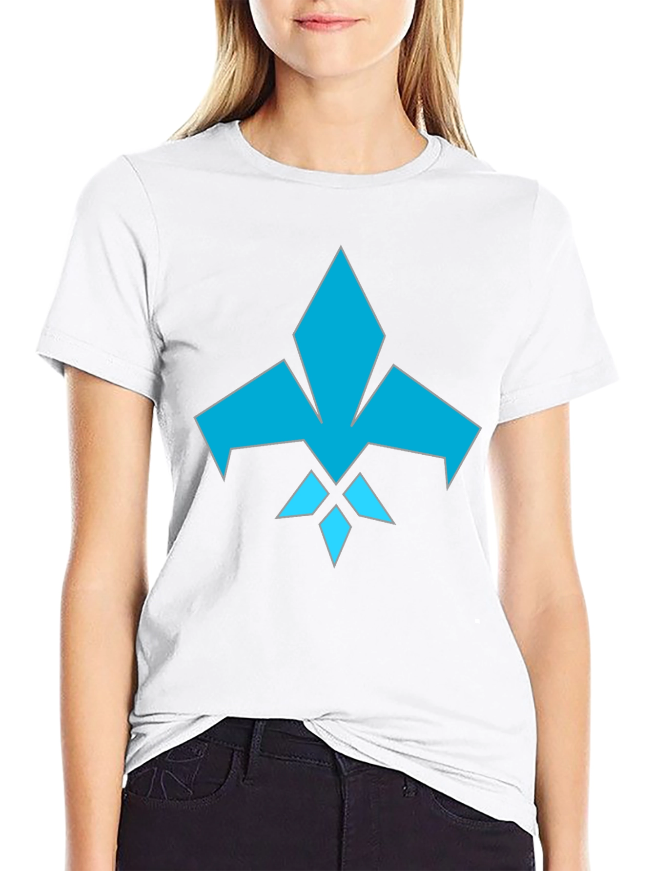 Mens Black Tee with Abstract Blue Graphic Design