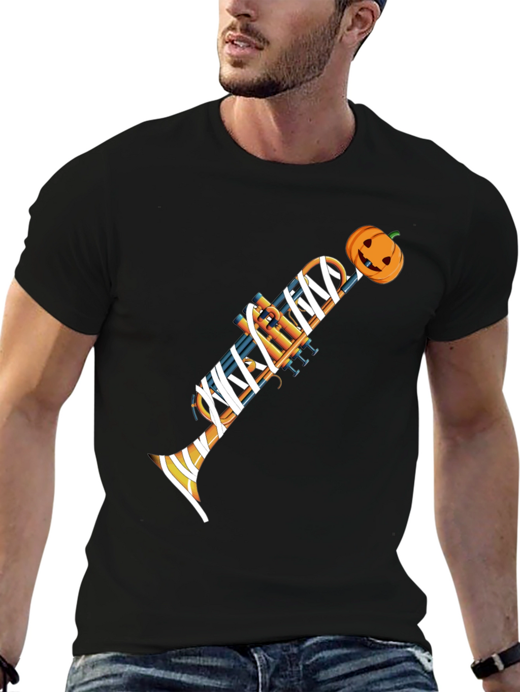 Halloween Trumpet Mummy Graphic Tee