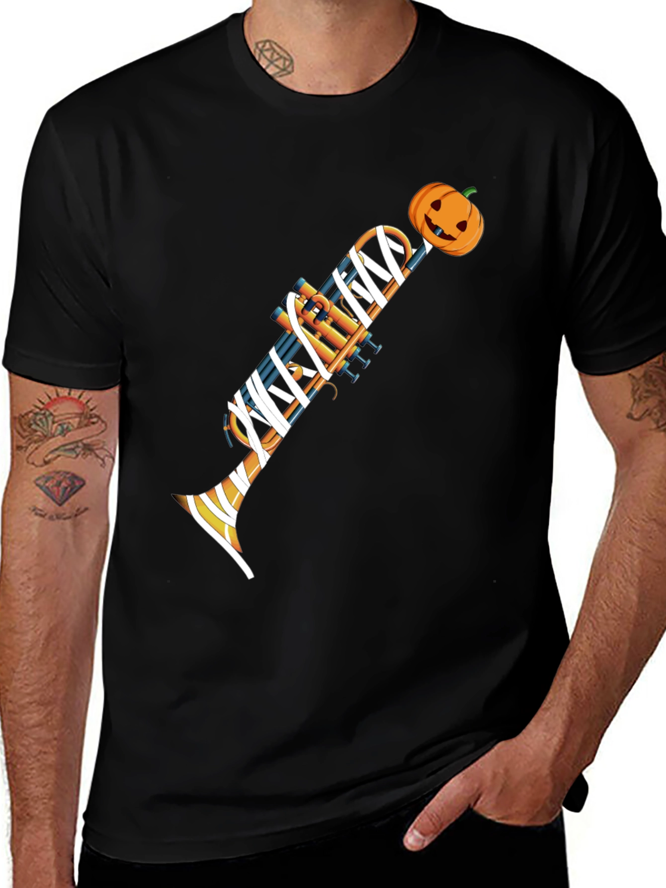 Halloween Trumpet Mummy Graphic Tee