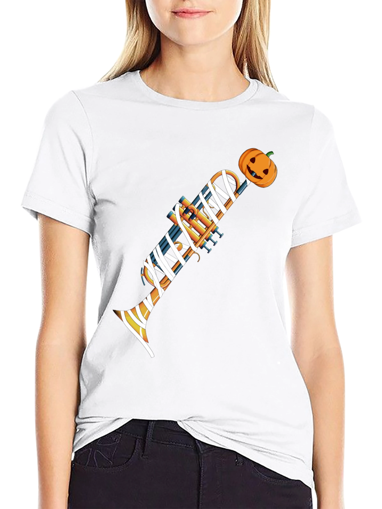 Halloween Trumpet Mummy Graphic Tee