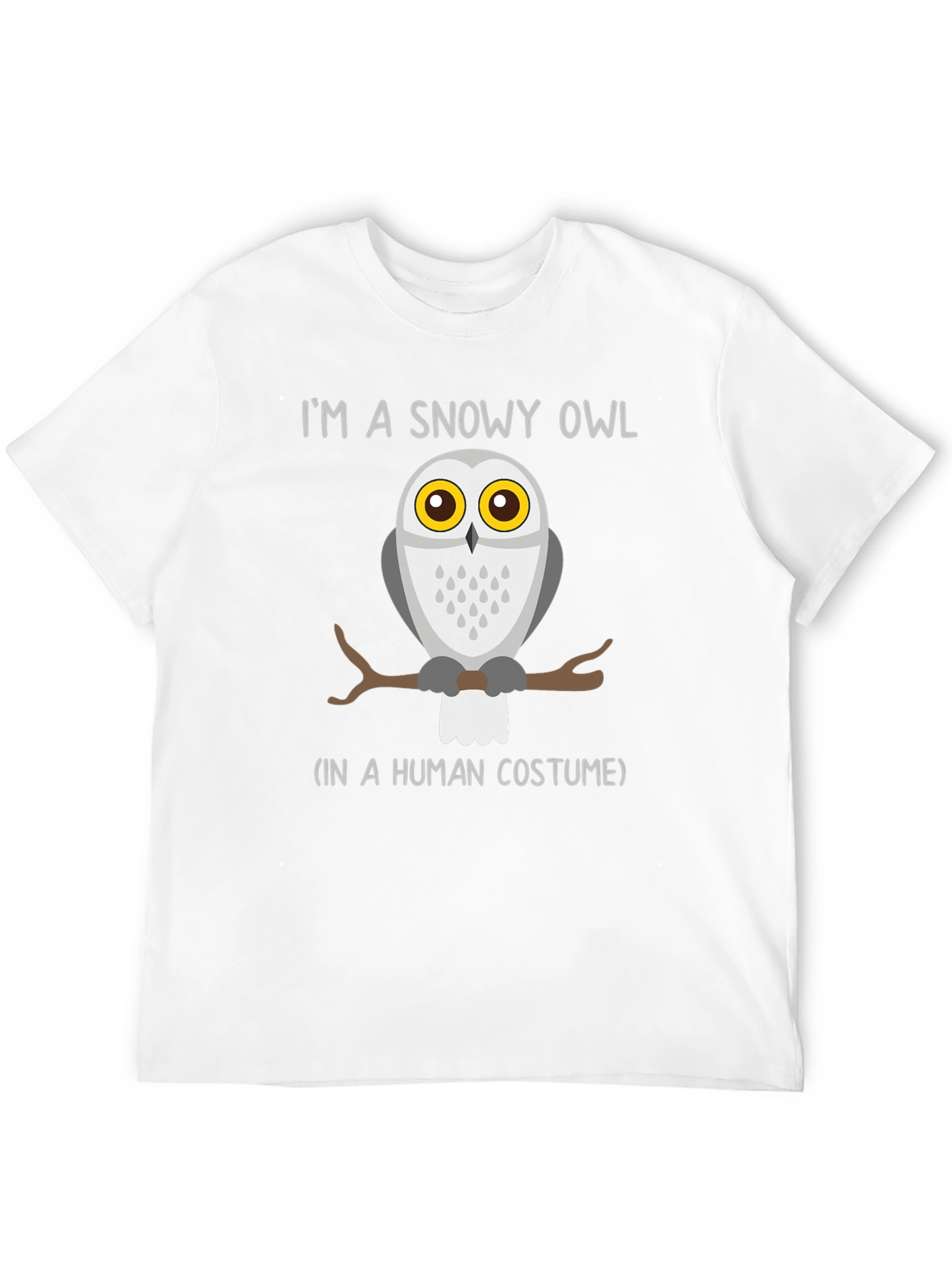 Snowy Owl in Human Costume Graphic T-Shirt