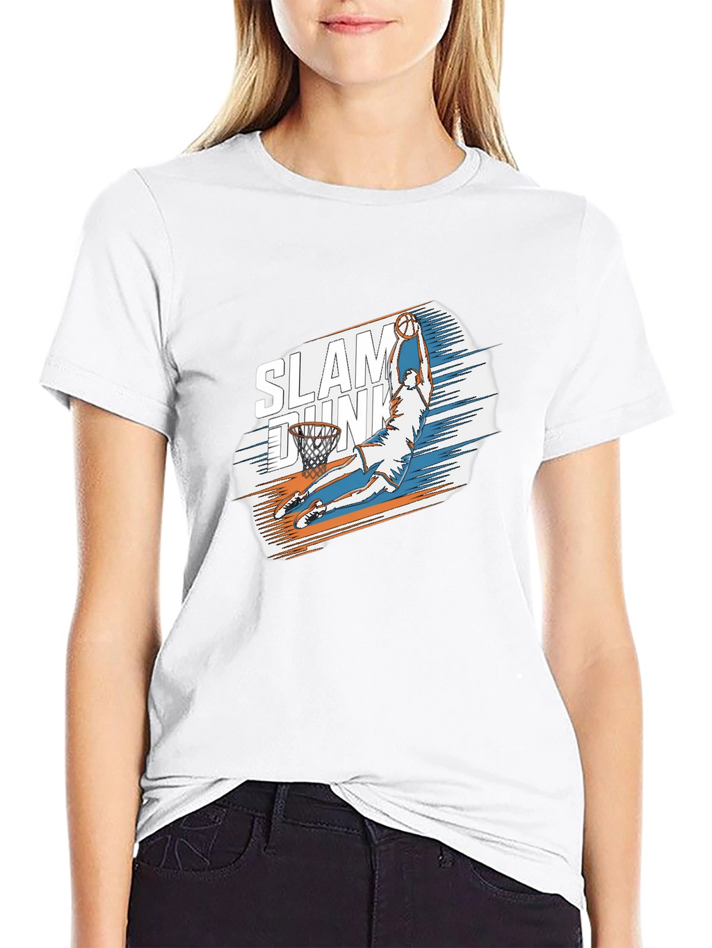 Slam Dunk Graphic Tee - Stylish Black Cotton T-Shirt