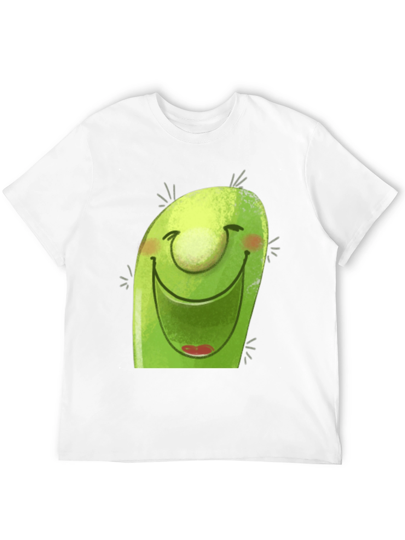 Smiling Avocado Cartoon Black T-Shirt