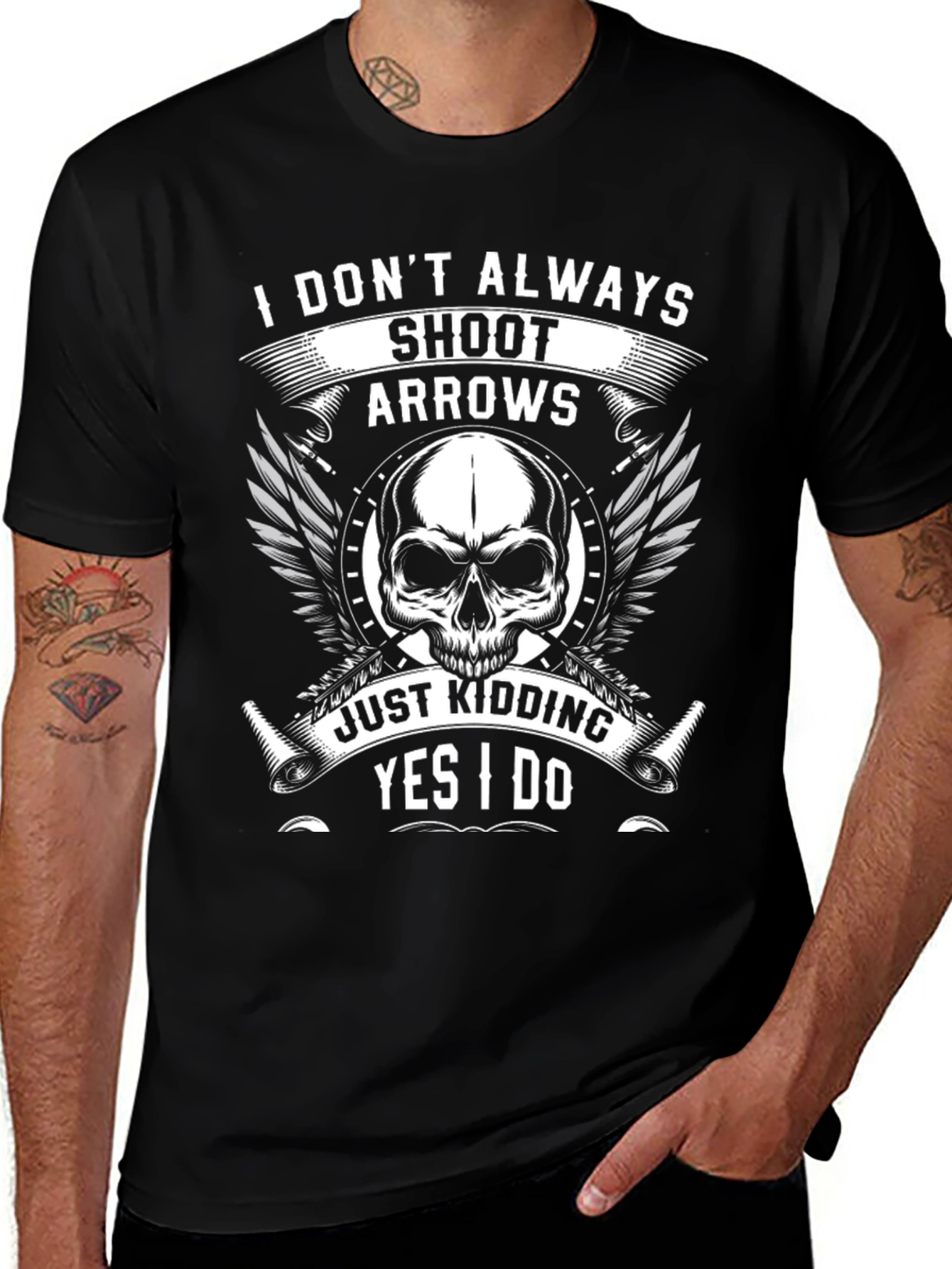 Skull & Arrow Graphic Tee - Archers Humor