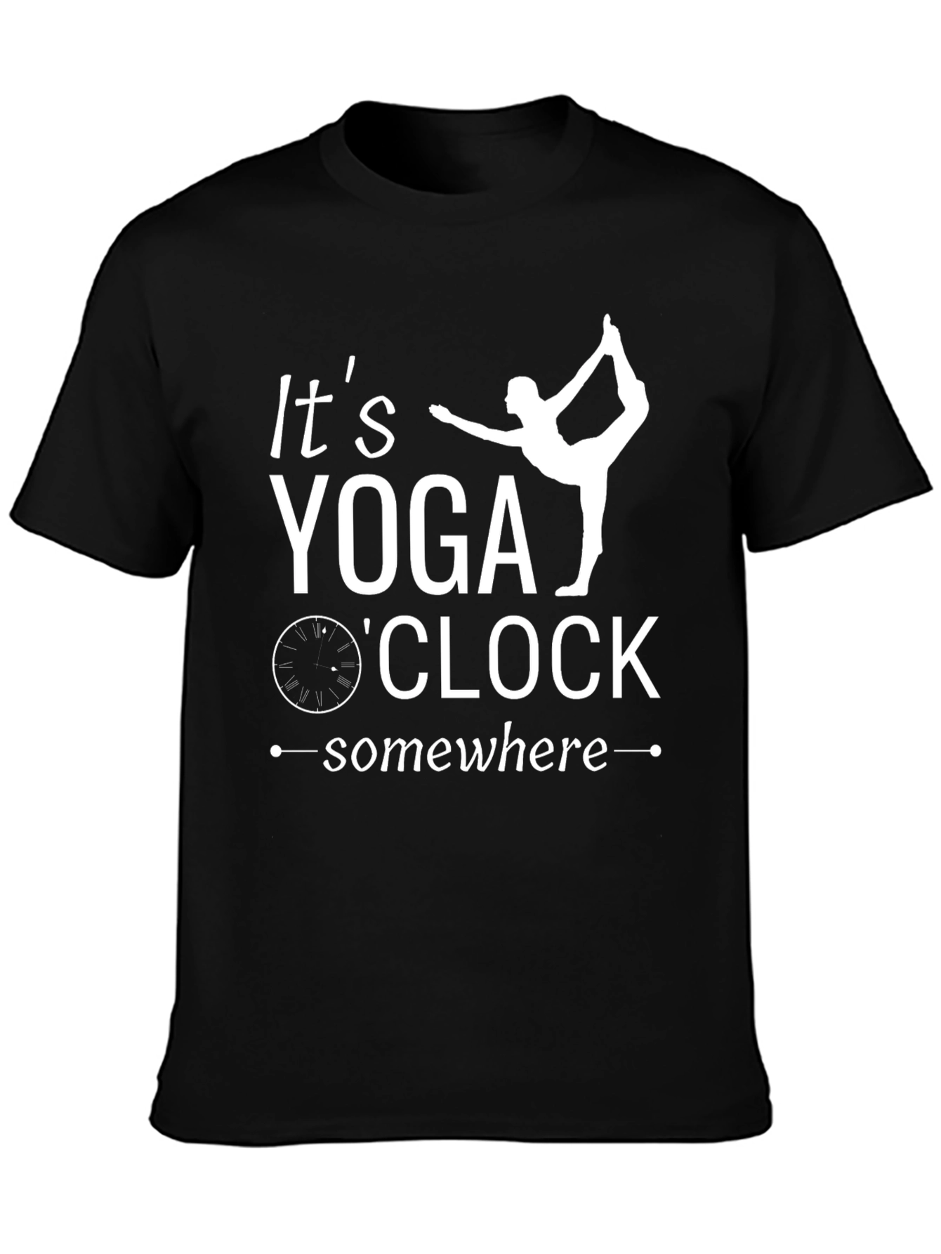 Yoga OClock T-Shirt - Black Cotton Blend Tee