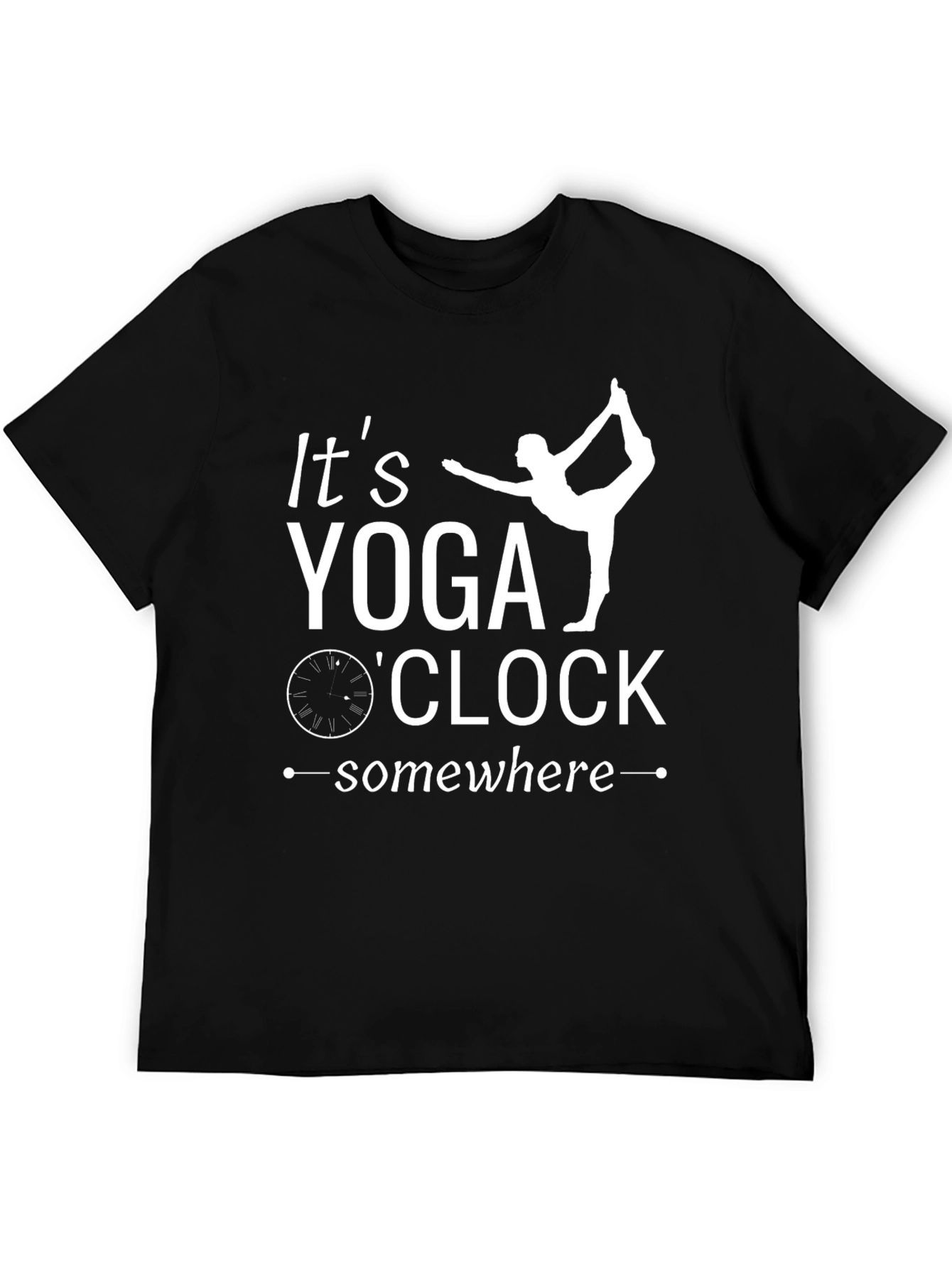 Yoga OClock T-Shirt - Black Cotton Blend Tee