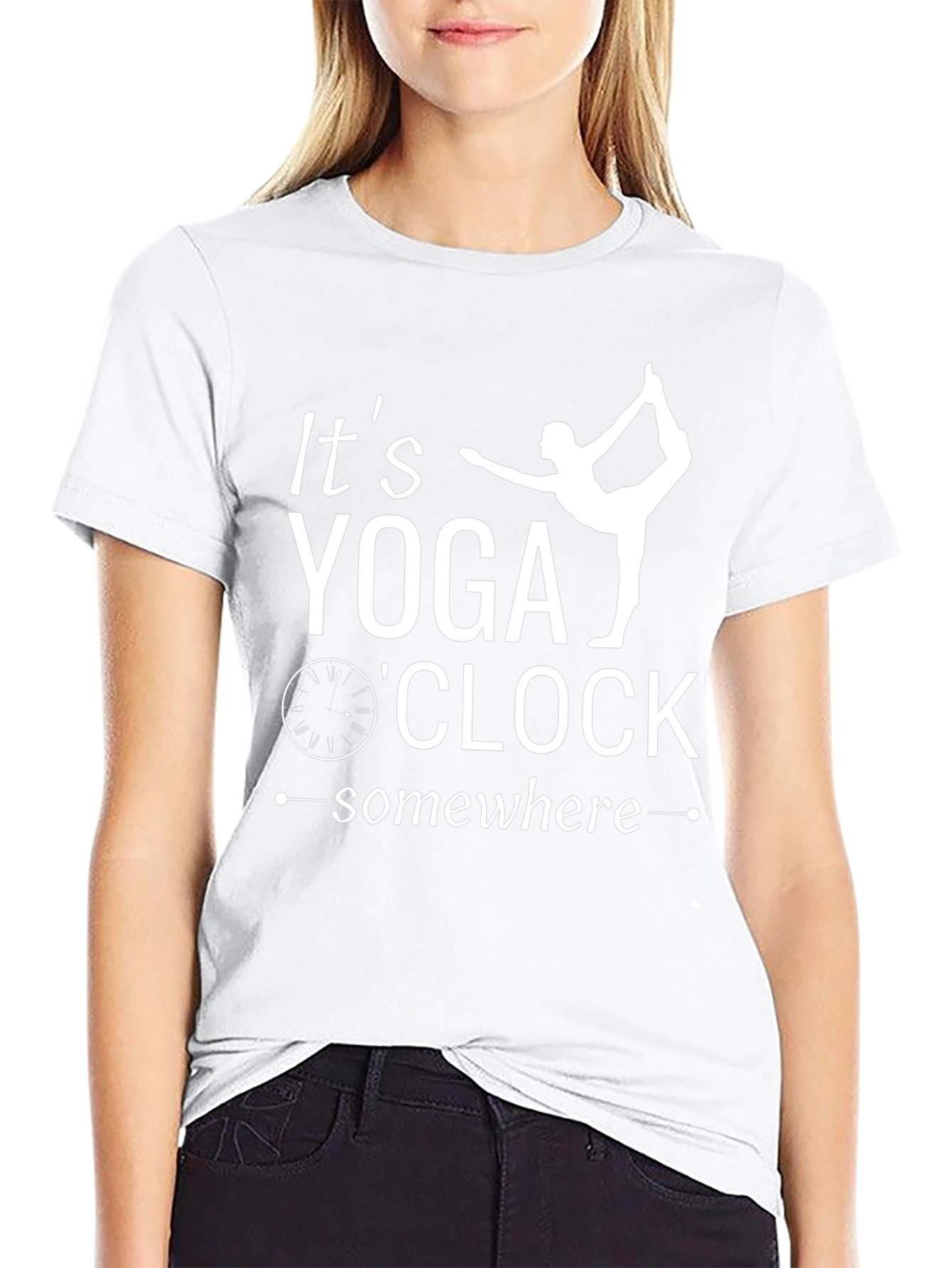 Yoga OClock T-Shirt - Black Cotton Blend Tee