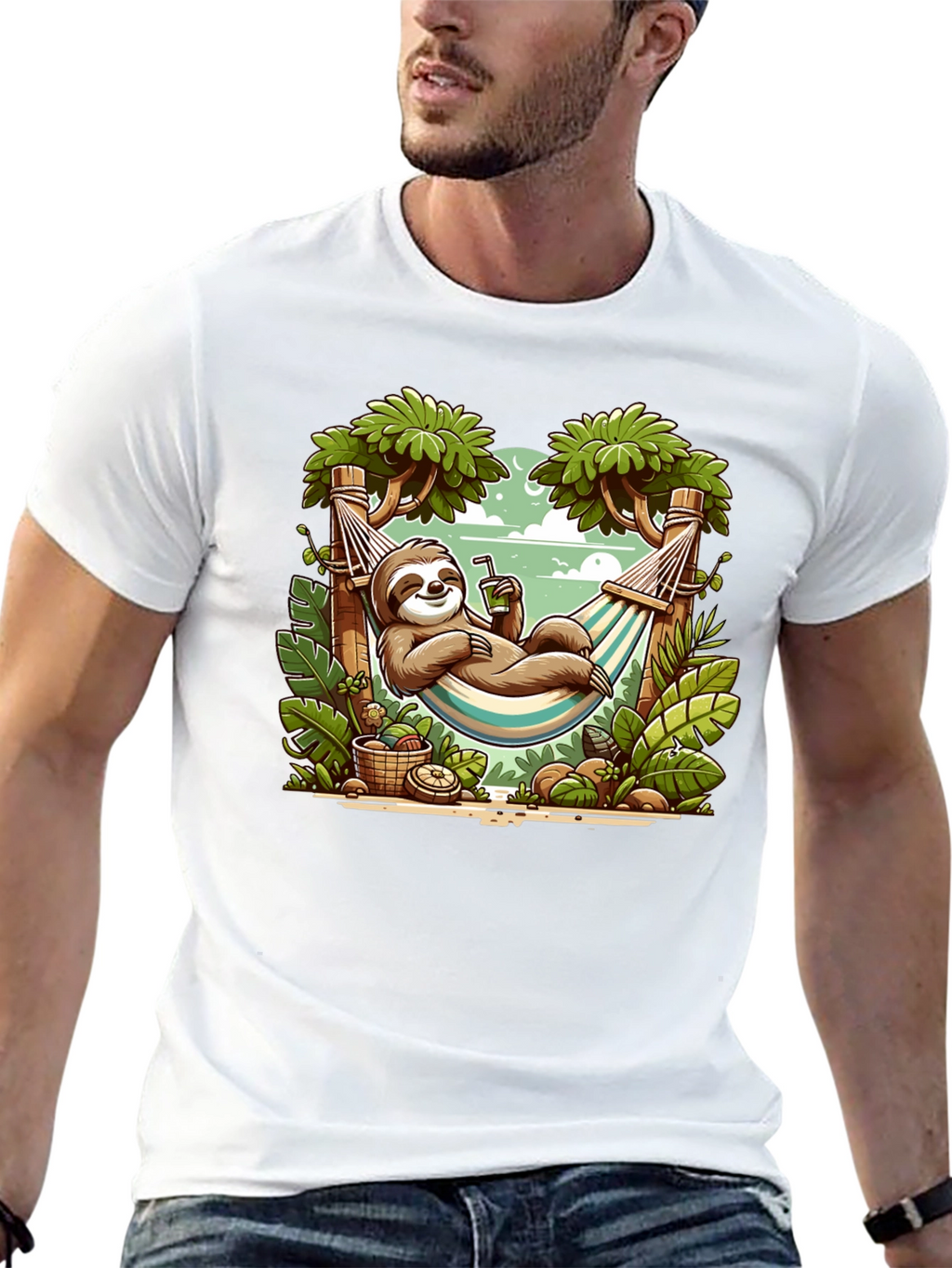Relaxed Sloth Hammock Graphic Tee