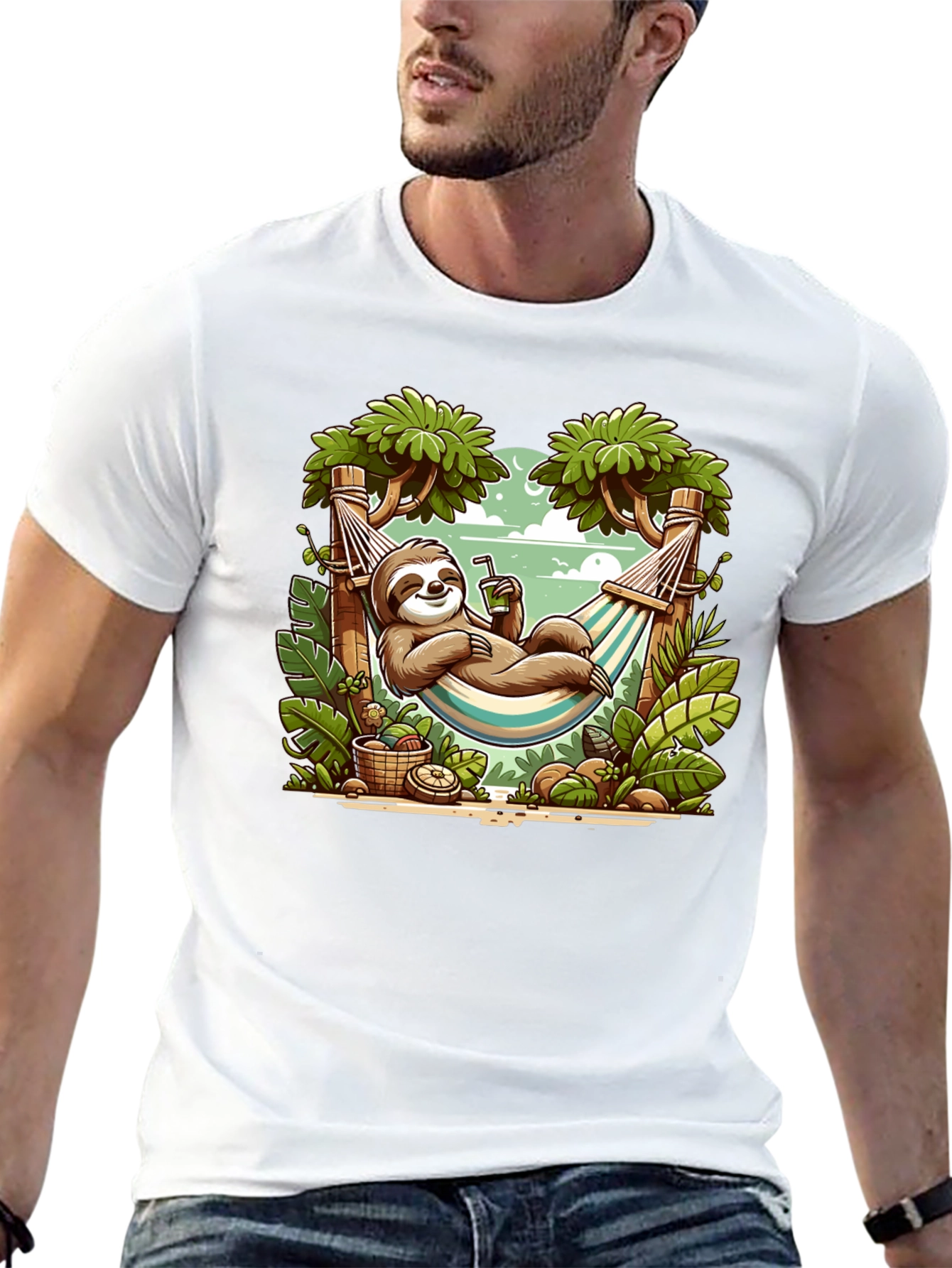 Relaxed Sloth Hammock Graphic Tee