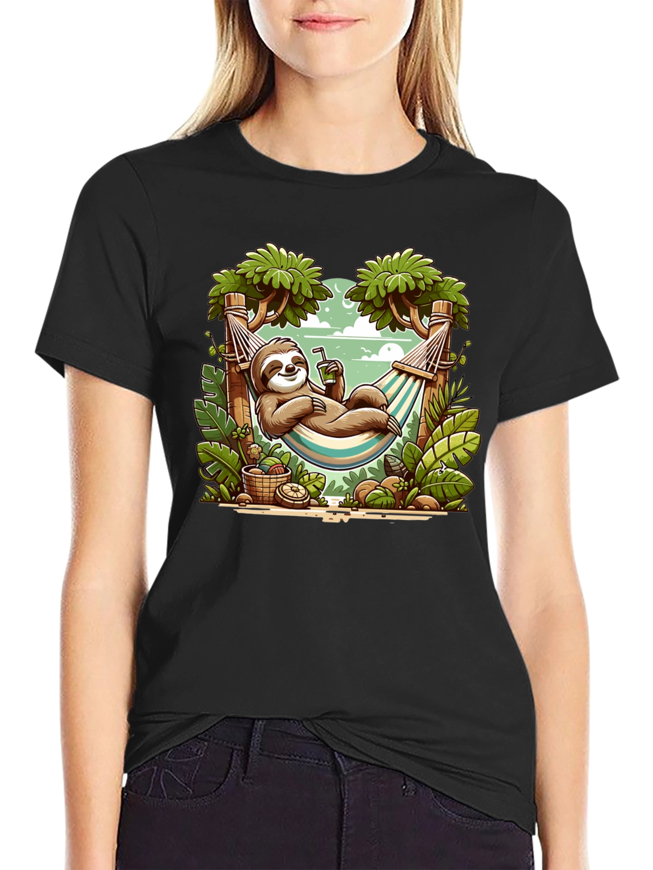Relaxed Sloth Hammock Graphic Tee