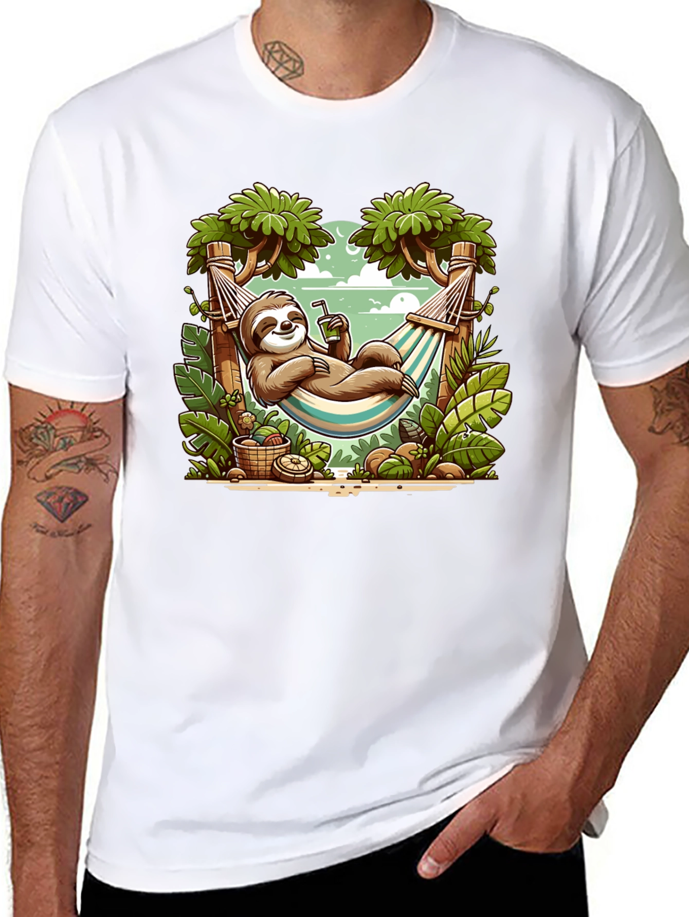 Relaxed Sloth Hammock Graphic Tee