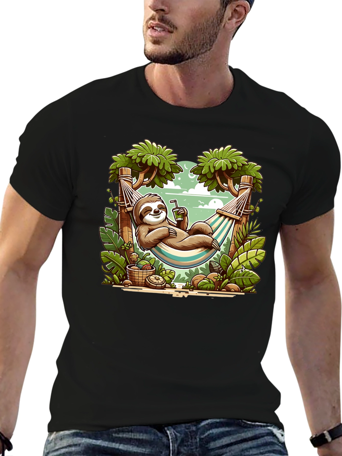 Relaxed Sloth Hammock Graphic Tee