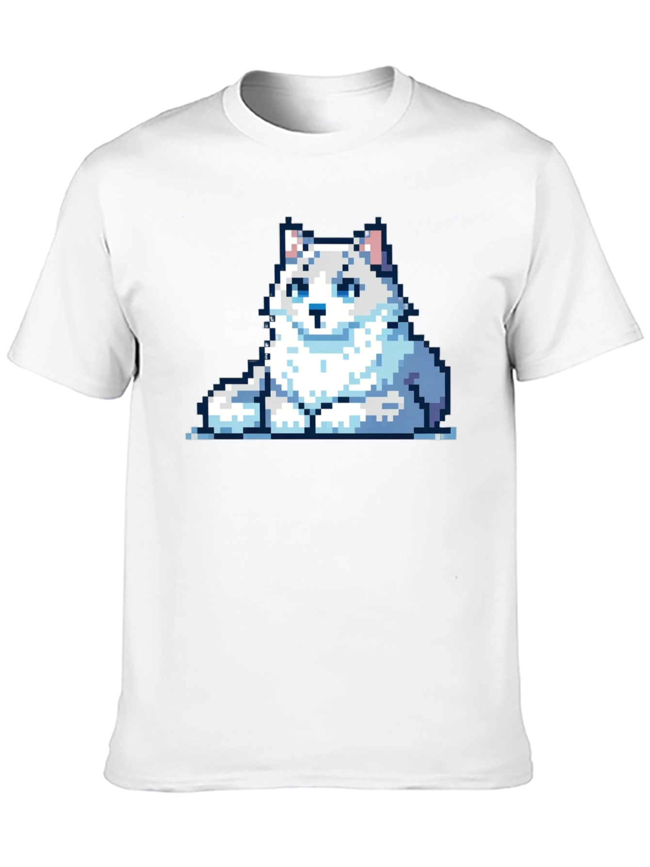 Pixelated Husky T-Shirt - Casual Black Tee