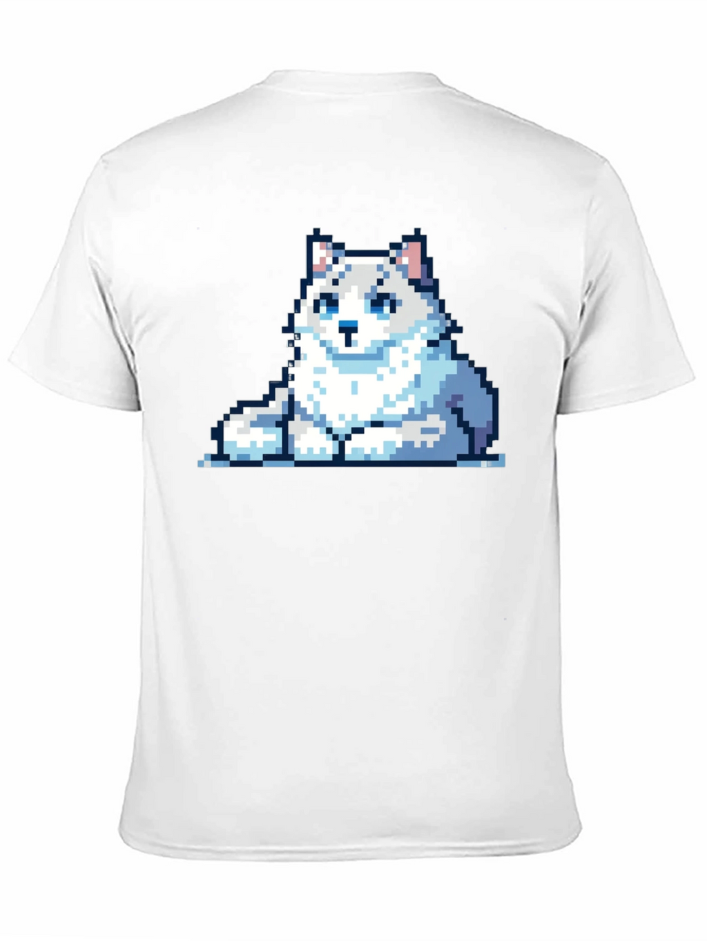 Pixelated Husky T-Shirt - Casual Black Tee