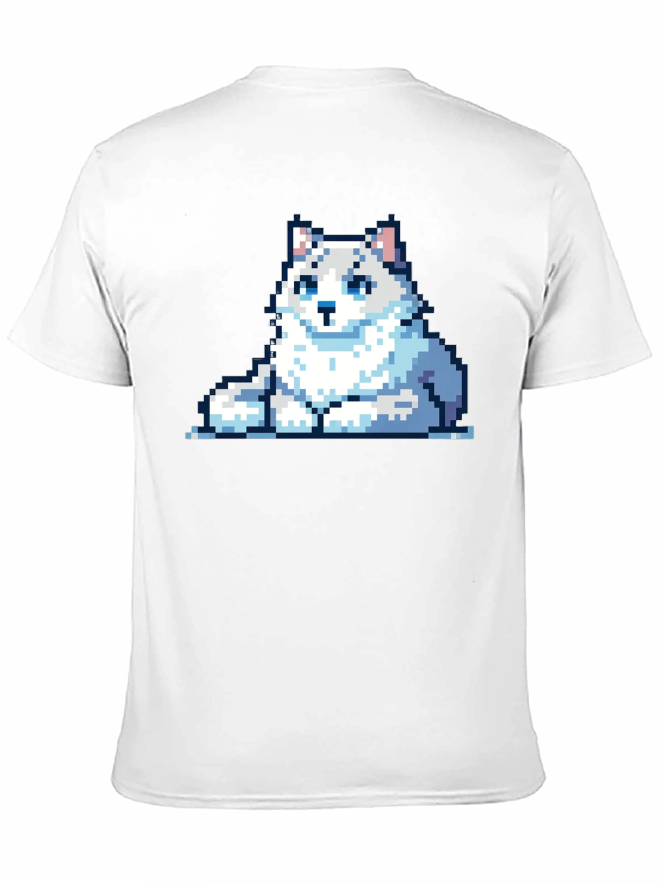 Pixelated Husky T-Shirt - Casual Black Tee