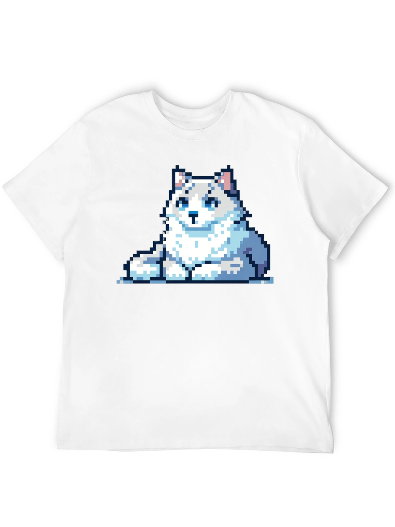 Pixelated Husky T-Shirt - Casual Black Tee