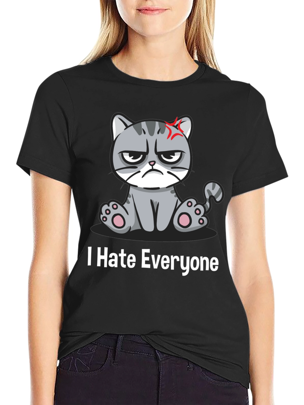 Grumpy Cat I Hate Everyone Black T-Shirt