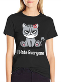Grumpy Cat I Hate Everyone Black T-Shirt