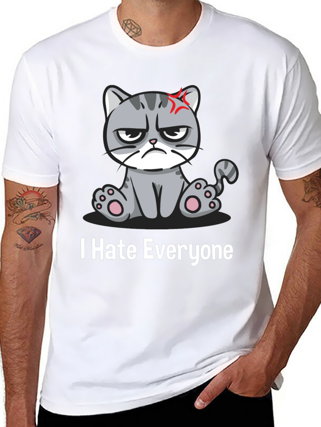 Grumpy Cat I Hate Everyone Black T-Shirt