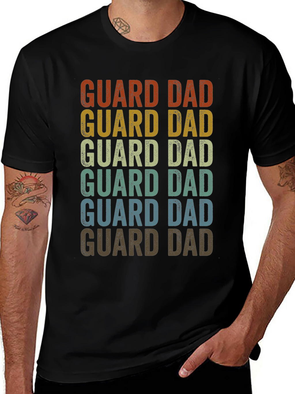 Guard Dad Retro Graphic T-Shirt
