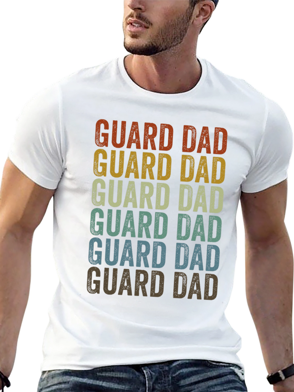 Guard Dad Retro Graphic T-Shirt