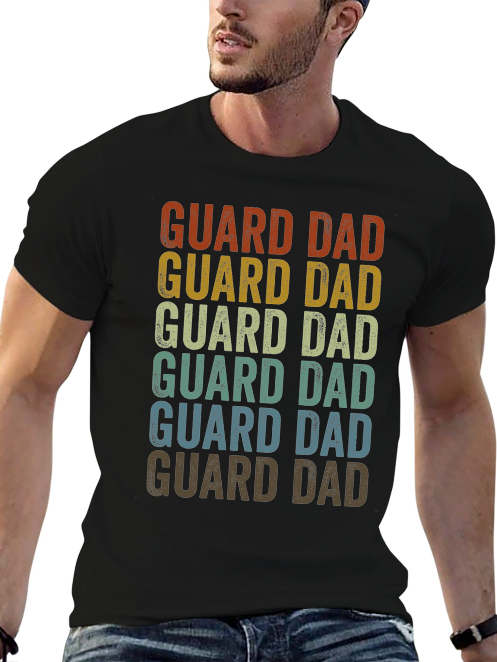 Guard Dad Retro Graphic T-Shirt