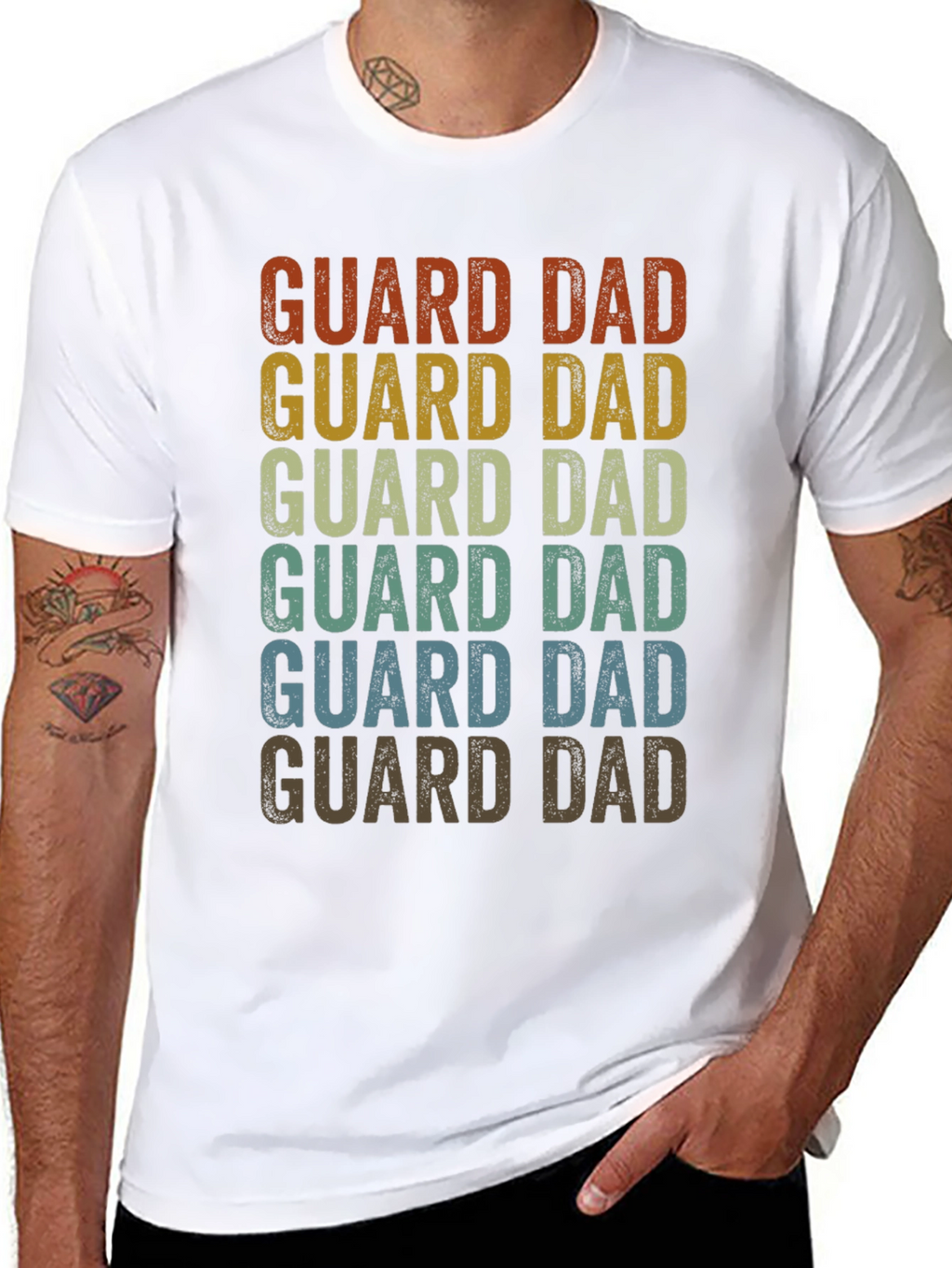 Guard Dad Retro Graphic T-Shirt