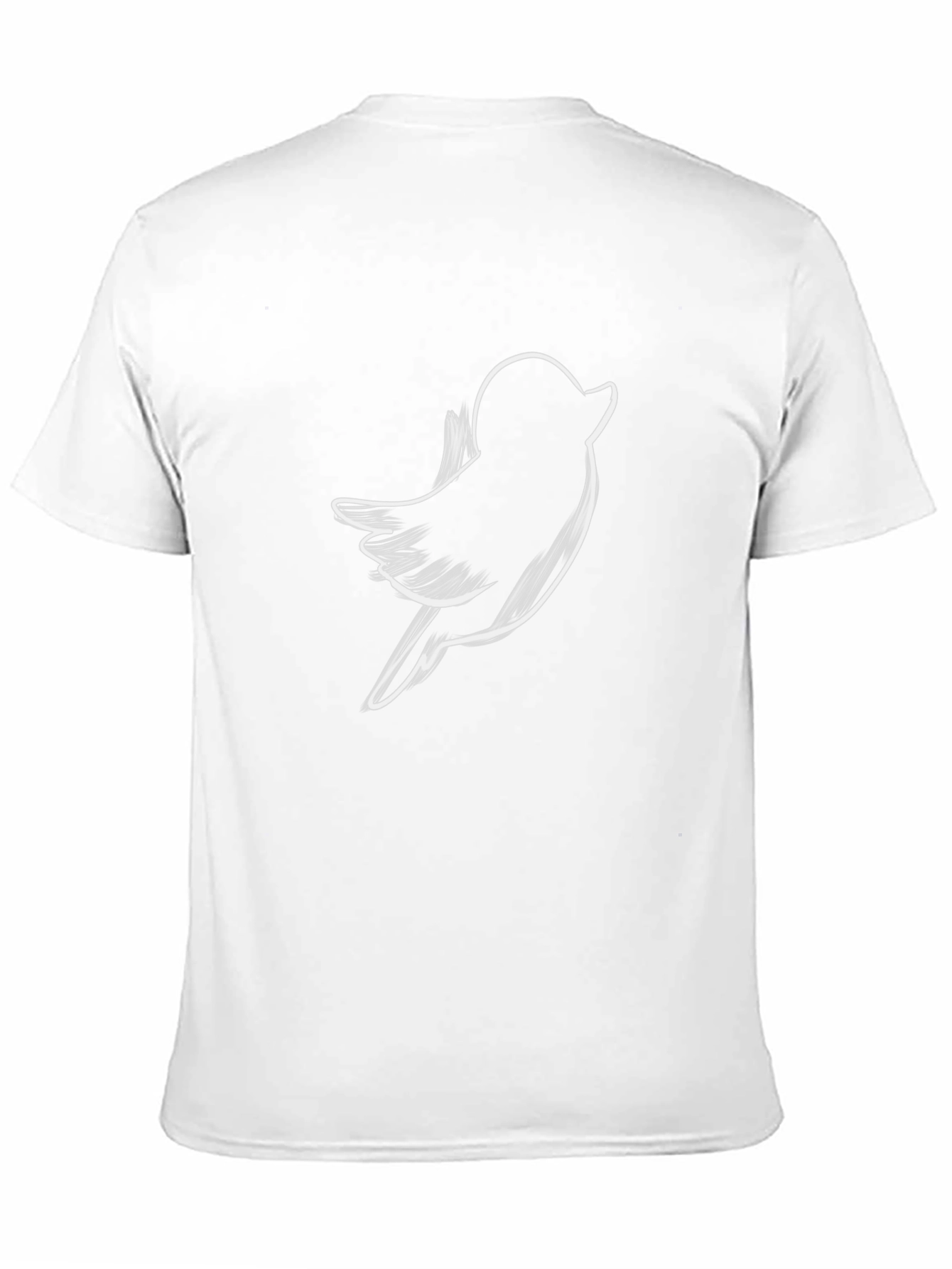 Bird Sketch Graphic Tee - Casual Black T-Shirt