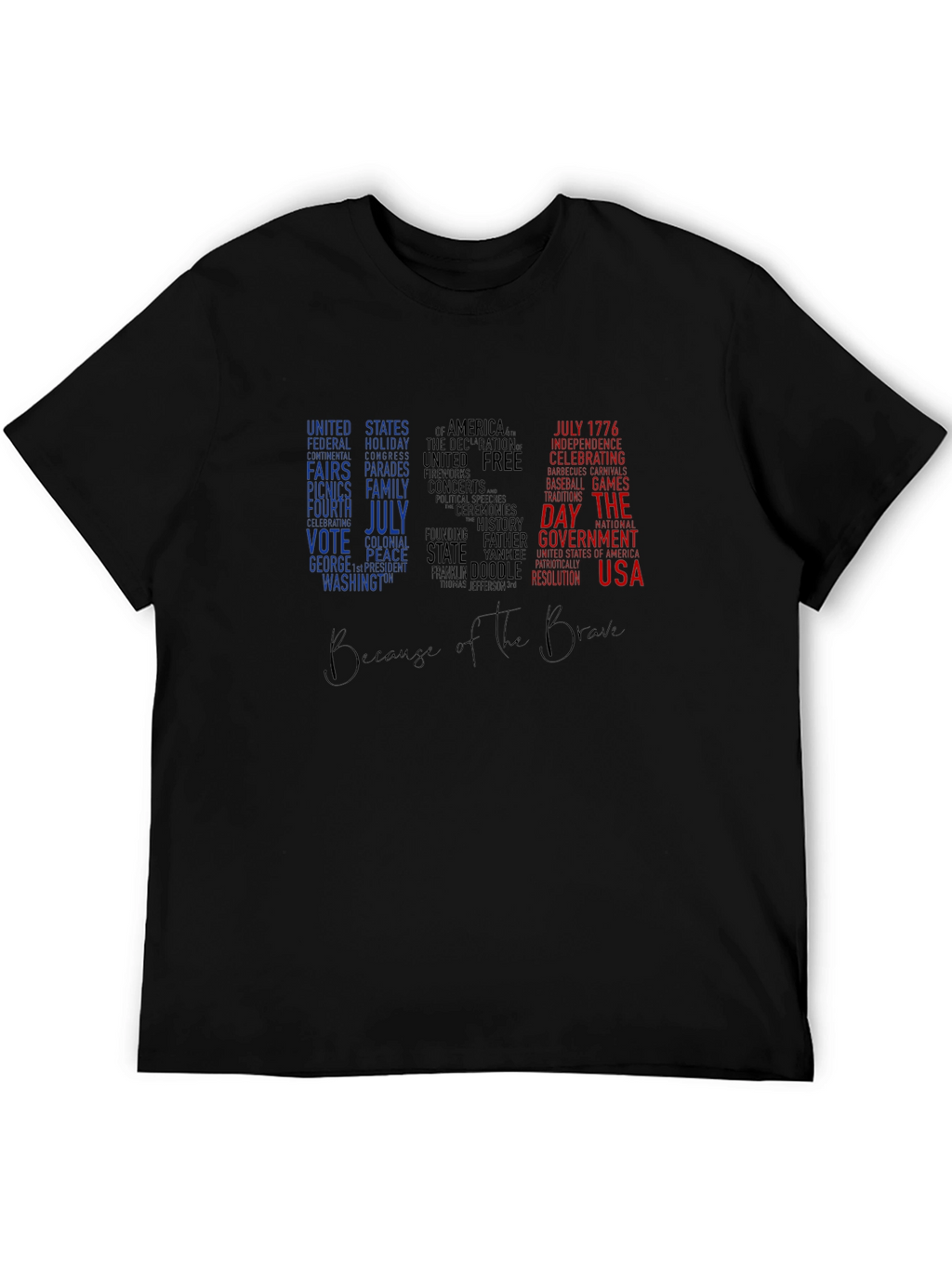 Patriotic USA Word Art T-Shirt