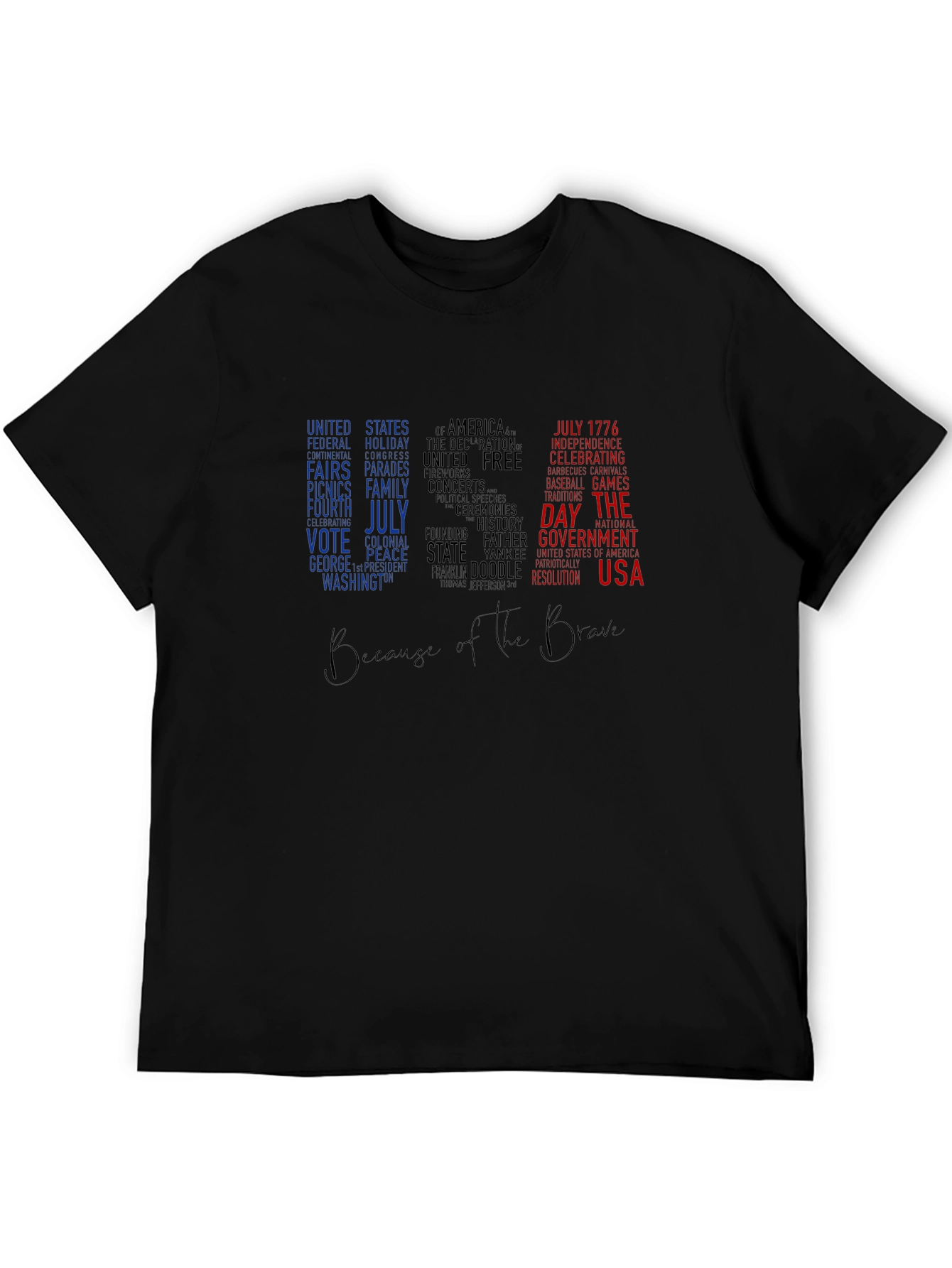Patriotic USA Word Art T-Shirt